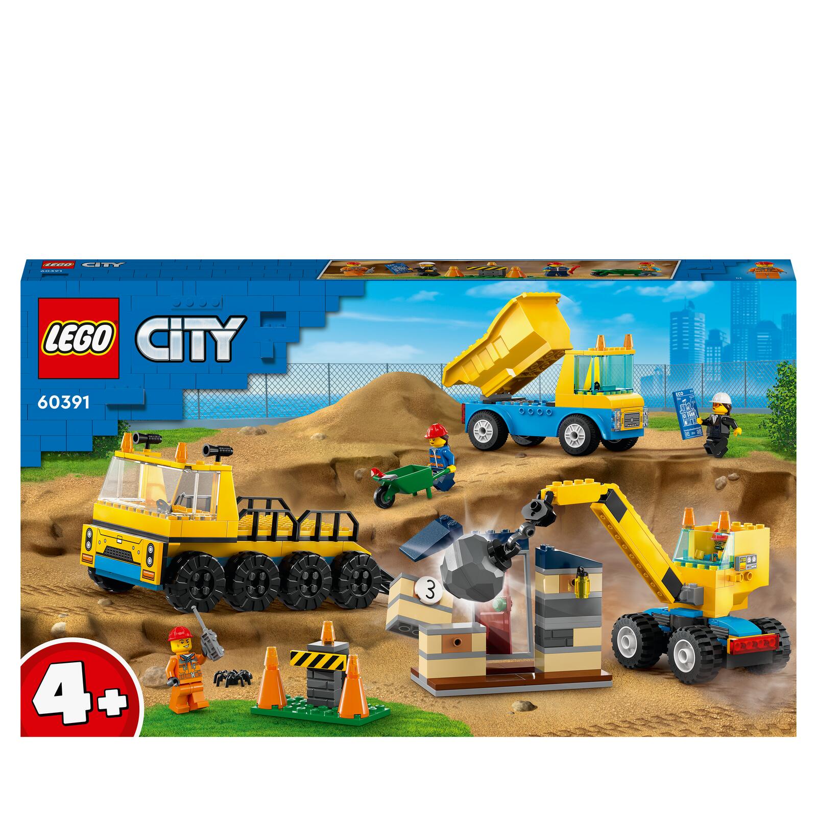 LEGO City Baufahrzeuge mit Kran und Abrissbirne 60391