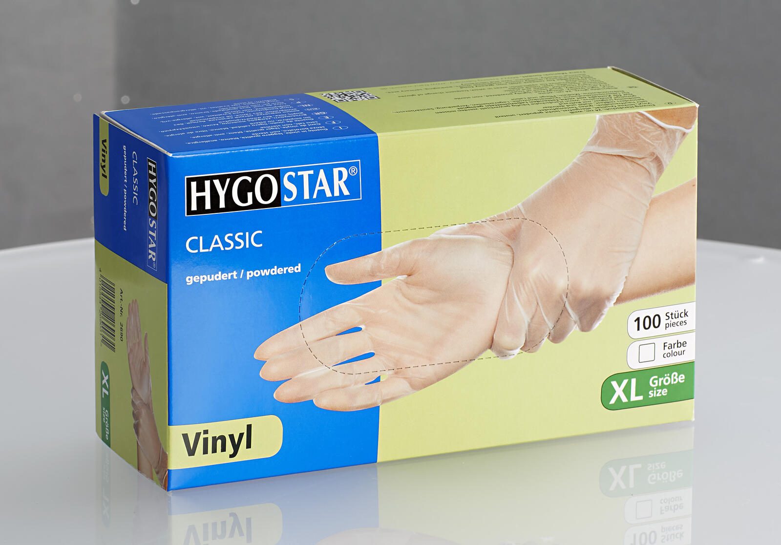 HYGOSTAR Handschuhe Handschuhe Vinyl Gepu.XL100 St XL Transparent 100 St.