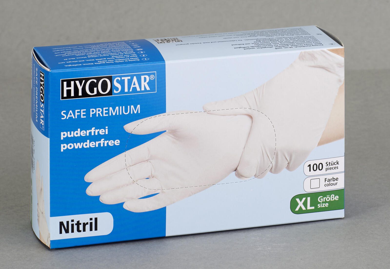 HYGOSTAR Handschuhe Handschuhe Nitril Puderfrei XL XL weiß 100 St.