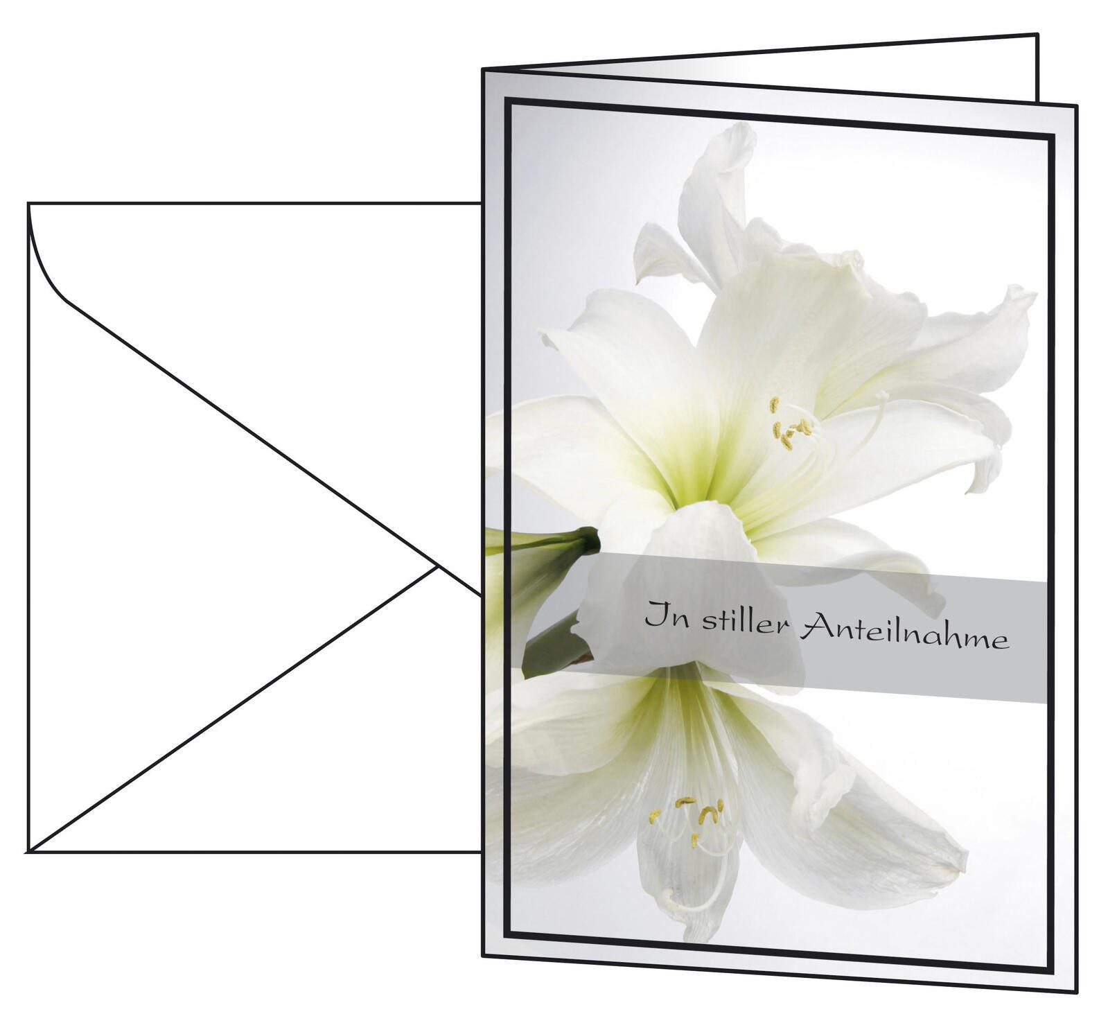 SIGEL Trauerkarten Trauerkarten weiße Amaryllis DS006 DIN A6 10 St.