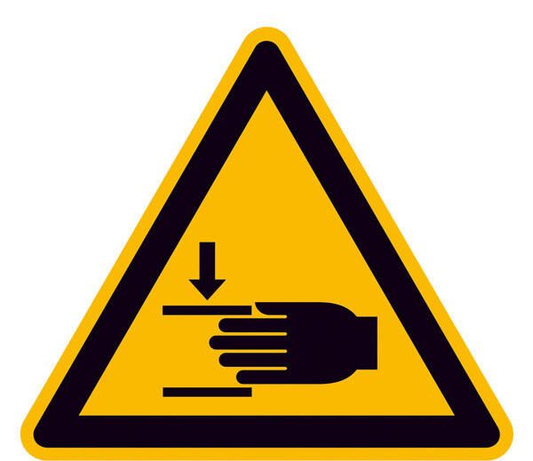 SafetyMarking Warnaufkleber Schild Warn.v.Handverletzungen 10 cm x 10 cm Warnung vor Handverletzungen