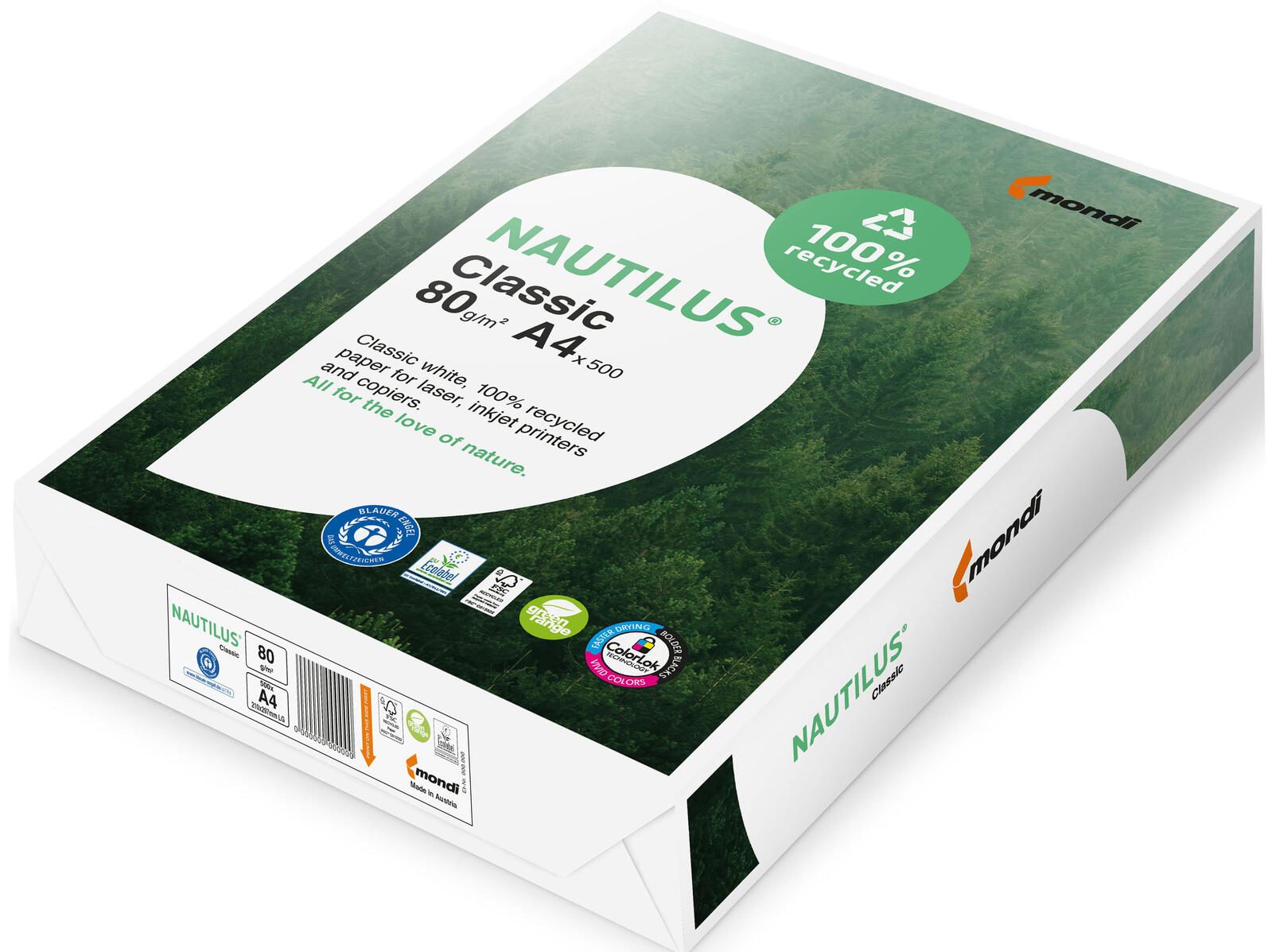 NAUTILUS Recyclingpapier NAUTILUS Recypapier Classic DIN A4 80 g/m² 500 Blatt