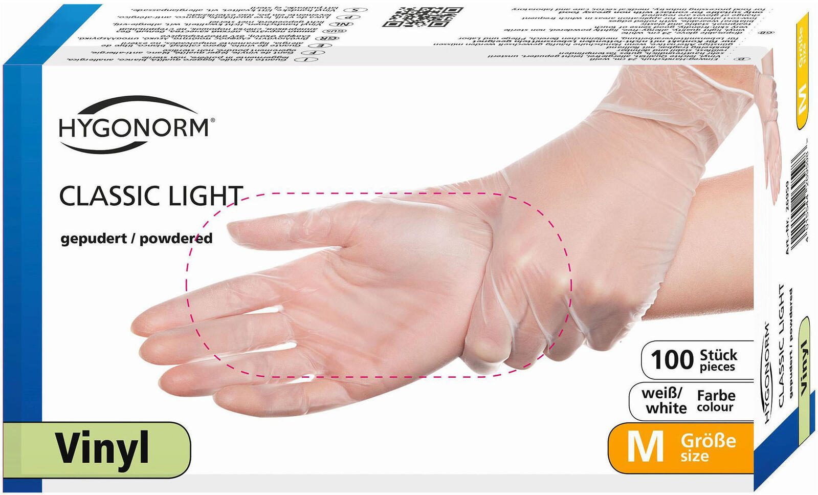 HYGONORM Handschuhe Handschuhe Classic light M M weiß 100 St.