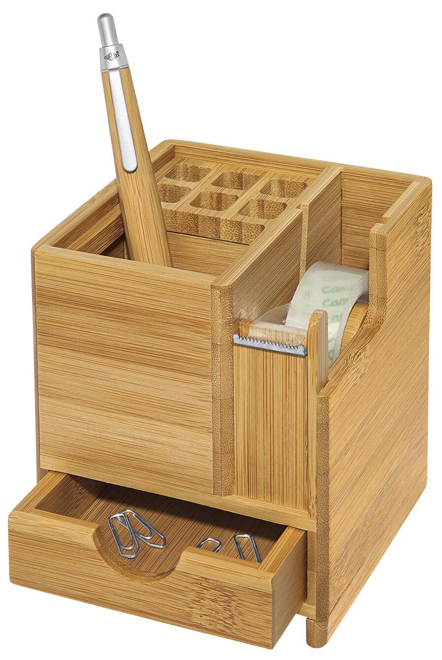 WEDO Schreibtisch-Organizer Tischorganizer Bambus br 10,3 x 10,3 x 11,7 cm Braun