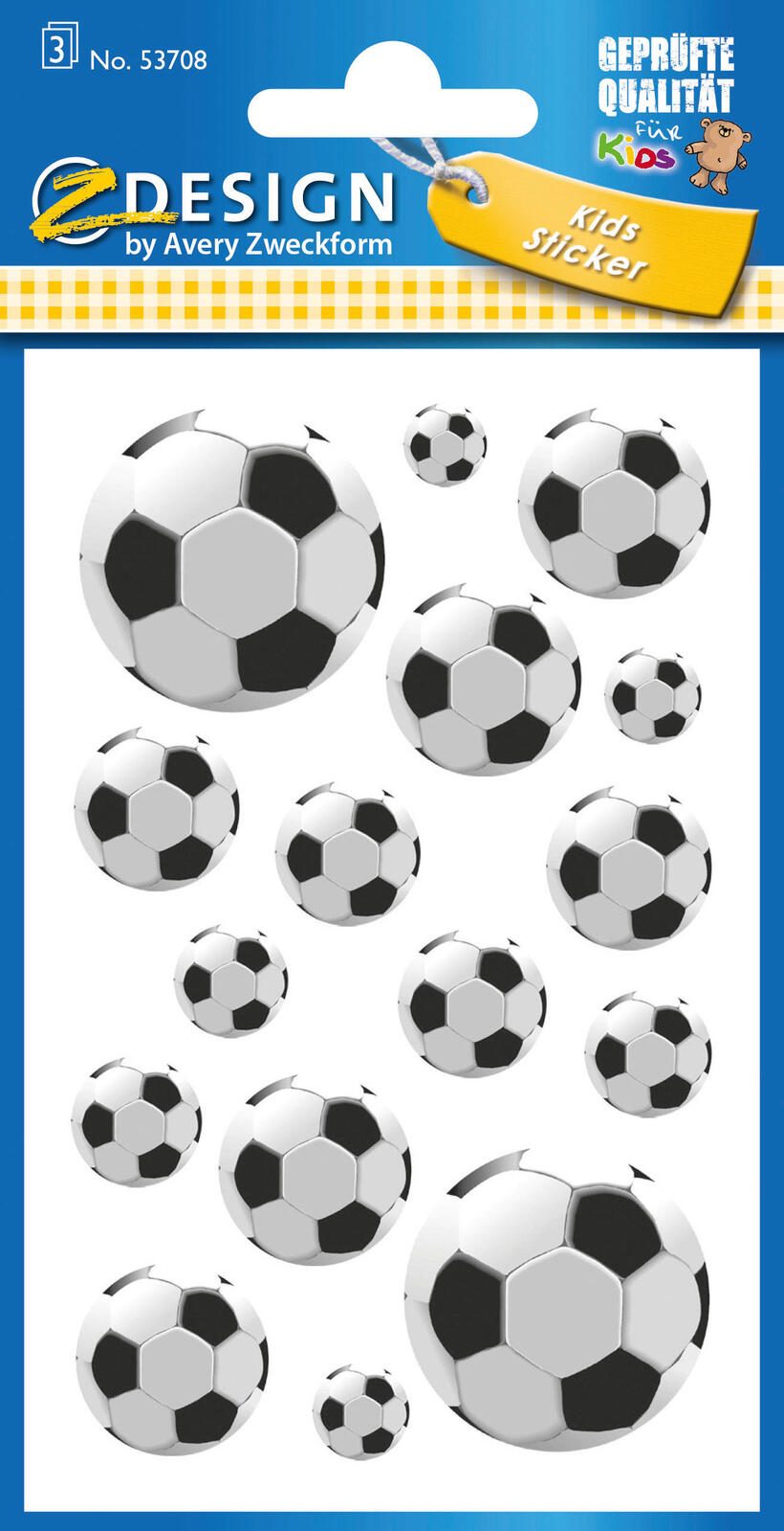 AVERY Zweckform Aufkleber Sticker Fußball Fussball 48 St.