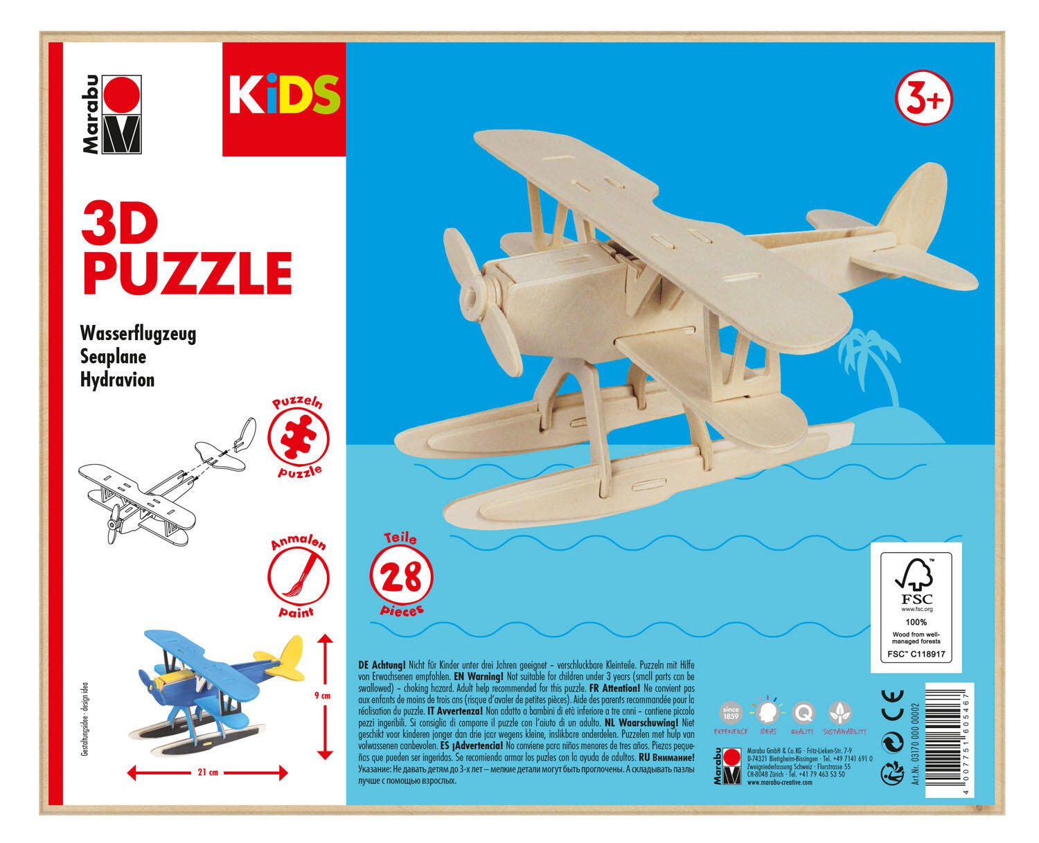 Marabu 3DPuzzle Wasserflugzeug
